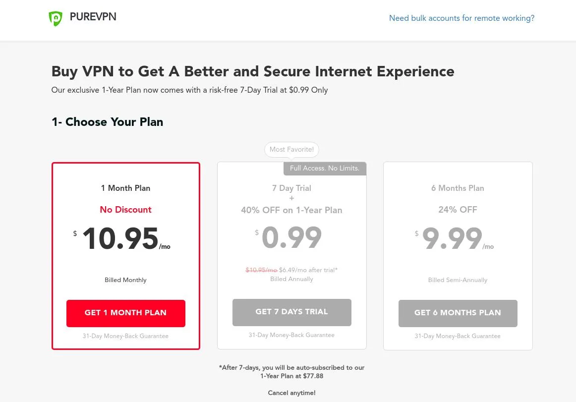 PureVPN - Sign up - 1