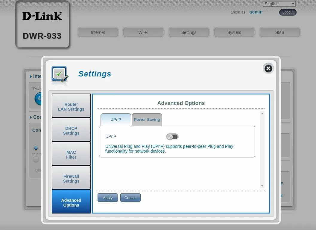 D-Link DWR933 - Admin Screen 3
